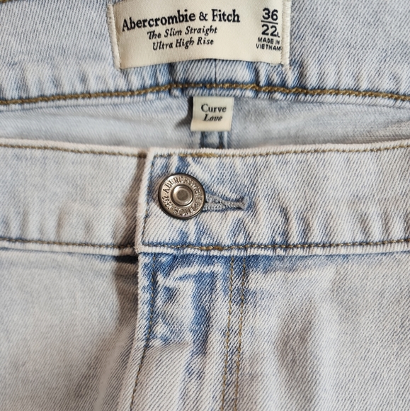 NWT MENS ABERCROMBIE AND FITCH  CURVE LOVE STONE WASHED 36/22 JEAN SLIM STRAIGHT - Picture 4 of 4